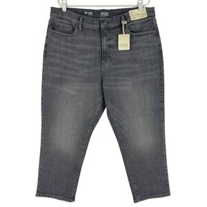 a.n.a. Women's Slim Straight Leg High Rise Stretch Black Denim Jeans Sz 18P NWT